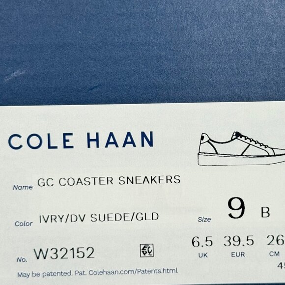 Cole Haan Women's Ivory Suede Grand Crosscourt Coaster Sneakers Size 9B NWOB - Picture 12 of 15